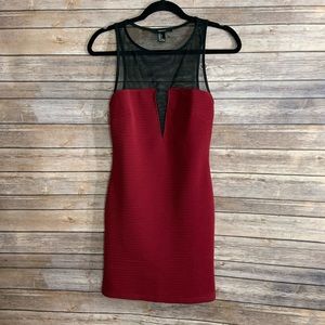 Forever 21 Red Dress With Mesh